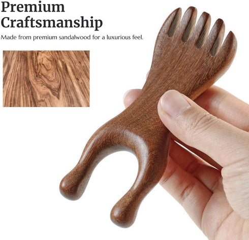 KINTEGOOD Natural Sandalwood Scalp Massage Comb, Wooden Nose Gua Sha Tool for Face and Body, Traditional Meridian