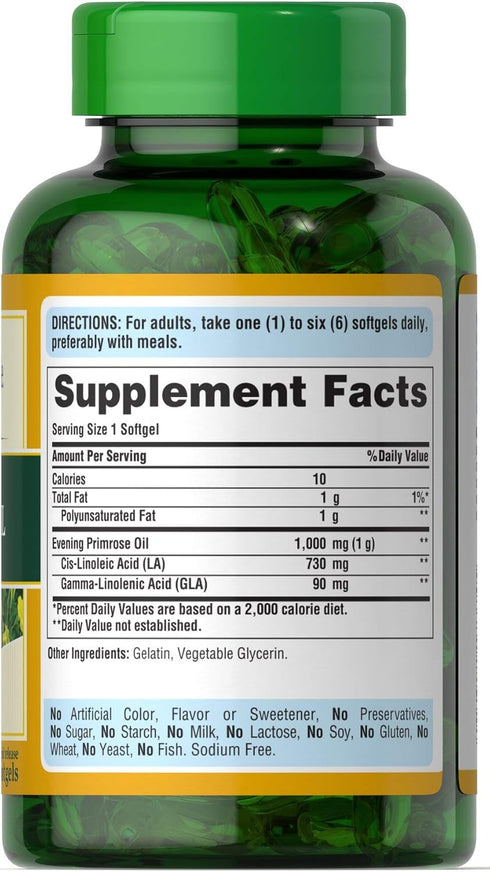 Evening Primrose Oil 1000 Mg with Gla, 120 Count by Puritans Pride