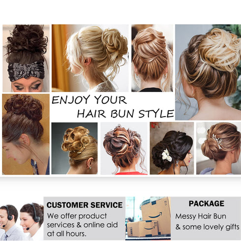 Messy Hair Bun Thick Updo Scrunchies - Ponytail Extension Hair Pieces for Women (Ash Blonde)