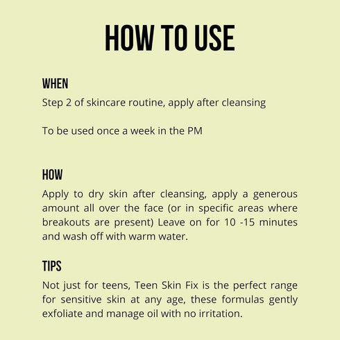 Nip+Fab Teen Skin Fix Wasabi Clay Mask, 2.54 fl oz, Purifies Congested Pores with Kaolin Clay and BHA
