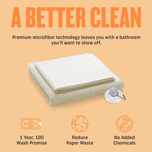 E-Cloth Microfiber Cleaning Cloth Shower Kit, Washable and Reusable Cloths with 100 Wash Guarantee - 1 Pack