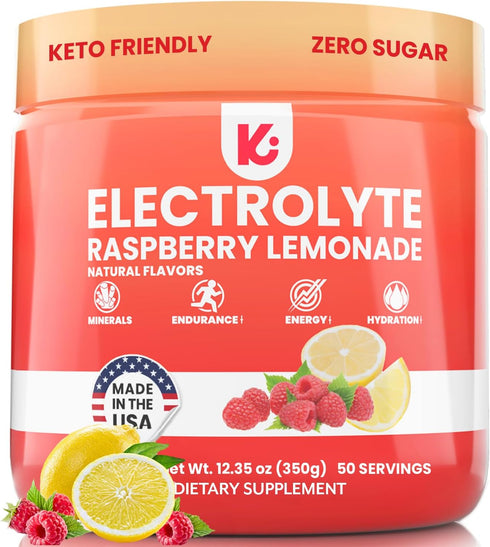 Keppi Keto Electrolytes Powder - Sugar Free Hydration Electrolytes - Made in USA - Raspberry Lemonade Flavor