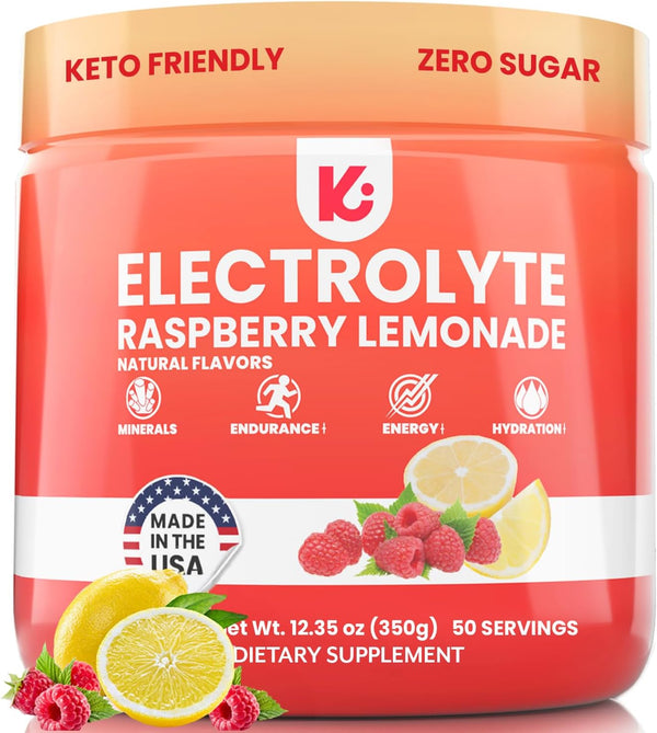 Keppi Keto Electrolytes Powder - Sugar Free Hydration Electrolytes - Made in USA - Raspberry Lemonade Flavor
