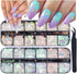 24 Grids Holographic Nail Sequins, 1 Pcs Nail Art Tweezers, Iridescent Mermaid Flakes for DIY Nail Art Decoration