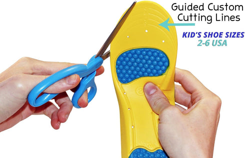 Children's Athletic Memory Foam Insoles for Arch Support and Comfort for Active Kids (24 CM) Size 2-6