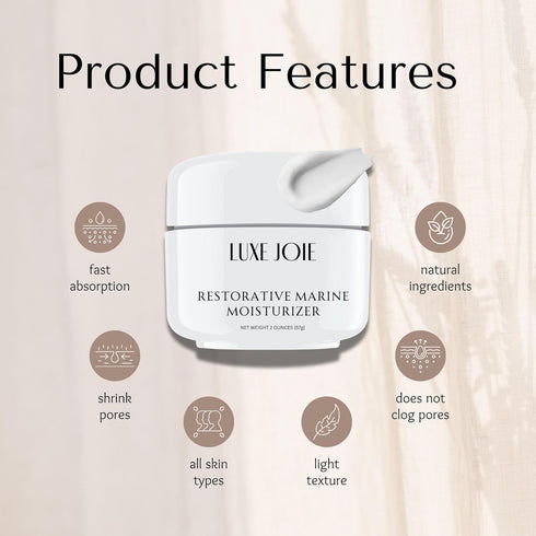 LuxeJoie Restorative Marine Moisturizer, 2 Ounces Face Cream