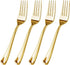 100 Pieces Gold Plastic Disposable Forks, Heavy-Duty Silverware for Party, Wedding, Occasion, 6.9 Inch Soup Forks