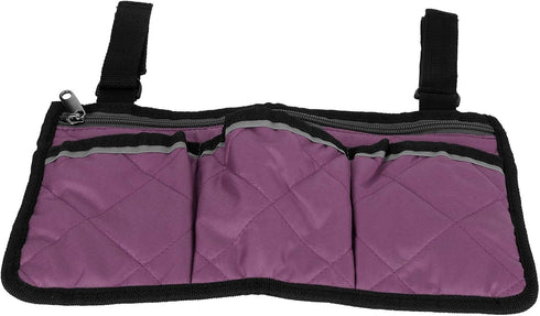 Wheelchair Bag, Armrest Accessories for Wheelchair Side Hanging Storage Tote, Organizer for Seniors, Purple