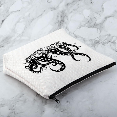 Octopus Lover Gift - Tentacle Makeup Bag, Marine Organism Gift for Squid Lovers, Ocean Kraken Mythical Gift
