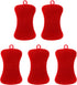 Red 5 Pcs Silicone Cleaning Scrubber, Colored Sponges for Dishes, Kitchen Cleaning