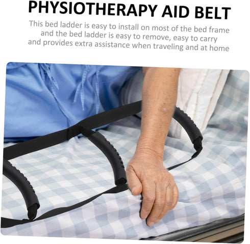 minkissy Adjustable Elder Bed Ladder Assist Strap Four-Layer Pull Up Support Belt for Seniors Disabled and Patients Bed