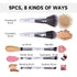 Travel Makeup Brushes Set w/Pouch, 5PCS Double Ended Portable Mini Cosmetic Brushes Kit for Foundation, Eyeshadow, Lip, Blush Make Up Brushes Professional(White)