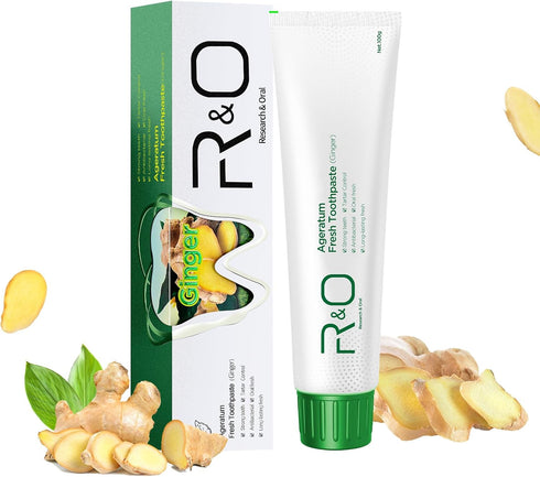 Le Vital R&O Long-Lasting Fresh Ginger Mint Toothpaste, 3.53 oz - Removes Dental Plaque,