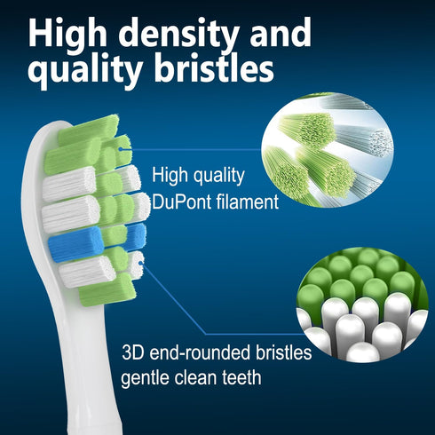 Replacement Toothbrush Heads for Philips Sonicare ProtectiveClean 4100, 5100, 5300, 6100, 8 Count, White