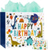 LEAYUGF 13.8" Large Dinosaur Gift Bag with Tissue Paper and Card For Kids