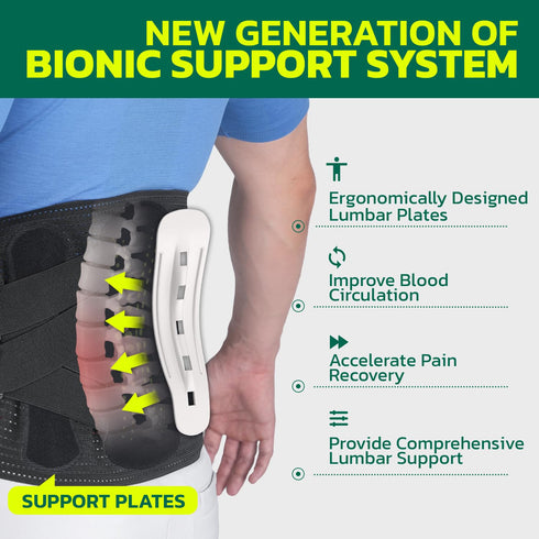 Back Brace for Lower Back Pain Relief with 360-Degree Biochemical Hug Support, Soft Lumbar Support for Herniated Disc