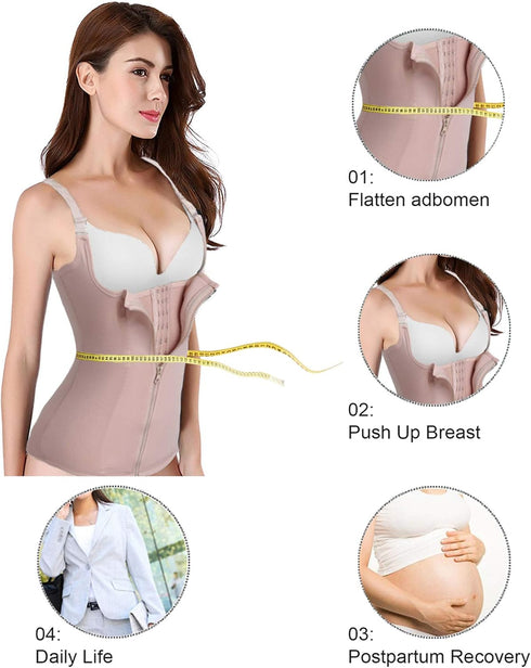 URSEXYLY Maternity Support Belt - Postpartum Waist Trainer Shapewear Recovery Cincher in Beige