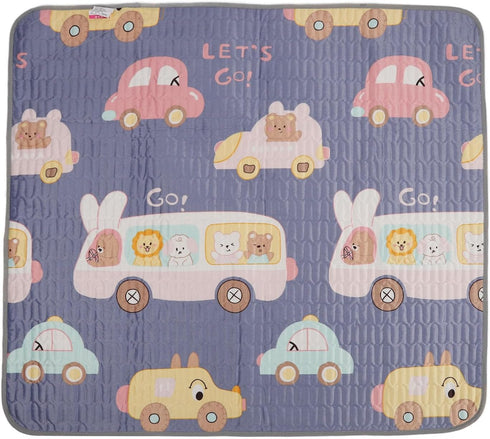 Hulex Supplies 39.4 47.2 Inches Urine Mat, Washable Absorbent Pee Pad with Cartoon Design, Reusable Menstrual