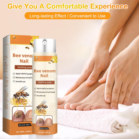 Plresen 0.68 Oz (2PCS) Bee Venom Nail Soothing Spray, Toe Nail Treatments for Damaged Nails, Nail care, Safely
