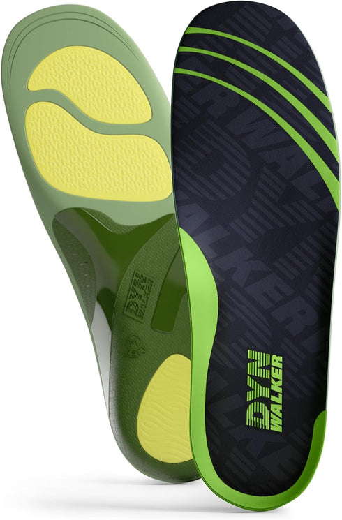 Arch Support Inserts, DynWalker Metatarsal Pads,Relief Plantar Fasciitis,Flat Feet,Overpronation,Heel Bone Spur,Green,S