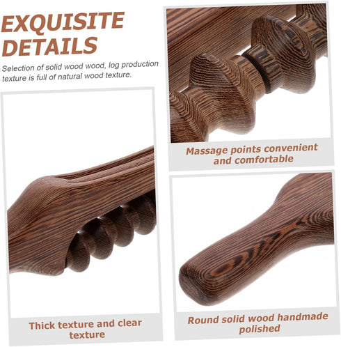 Healifty Wooden Roller Massager Back Massaging Tool for Muscle Relief Portable Sturdy Wood Design for Feet Neck