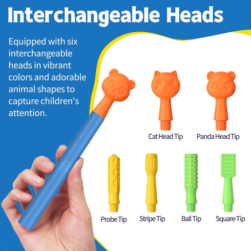ronfnea 6 Oral Sensory Stimulation Kit with Soft Textured Heads for Speech Therapy & Feeding Support, Muscle Strength