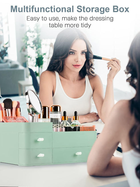 ONXE Makeup Organizer with Drawers, Large Capacity Countertop Organizer for Vanity, Bathroom and Bedroom Desk Cosmetics