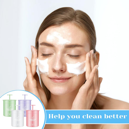 4 Pieces Face Foam Maker - Travel Cleanser Whip Maker for Quick Facial Cleansing - Lightweight Facial Foam Cup
