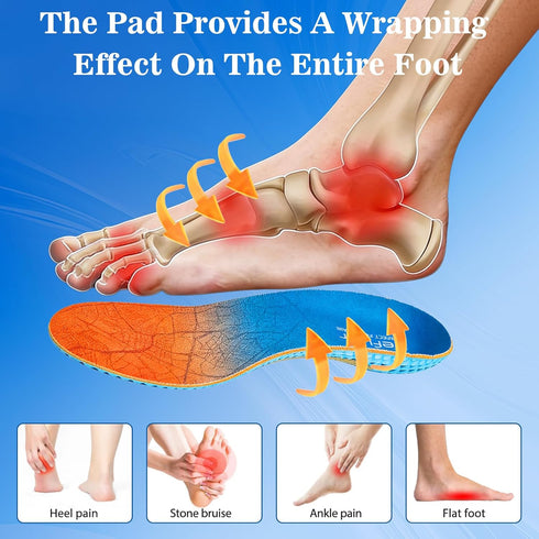 Pefuair Carbon Fiber Arch Support Inserts Women Men, Wide Feet, Shock Absorbing, Arch Support, Distributes Pressure