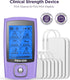 TENKER TENS Unit Muscle Stimulator, Rechargeable Electronic Pulse Massager with 24 Modes, 2"x2" and 2"x4" Electrode Pads