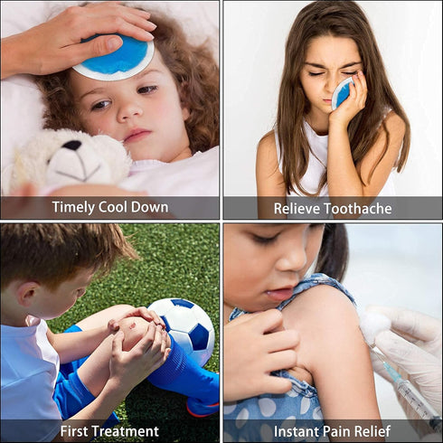 Tutmyrea Reusable Ice Packs for Injuries, 12 Pack Soft Small Gel Ice Packs for Kids, Cold Compress for Pain Relief