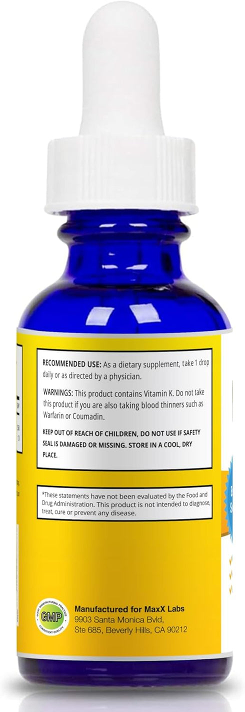 Vitamin D3 K2 Liquid Drops, 2000 IU Per Drop with K2 Supplements for Healthy Bones, Heart & Immune Health