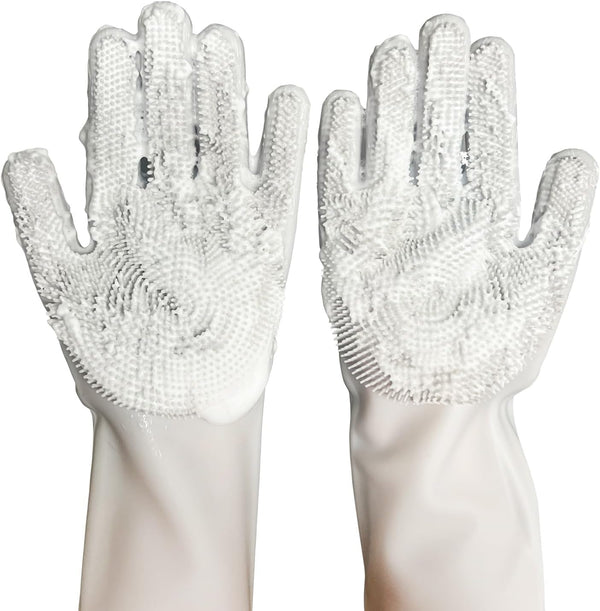 Silicone Magic Gloves, Ultimate Cleaning Gloves for Dishwashing, Kitchen, Pet, and Car