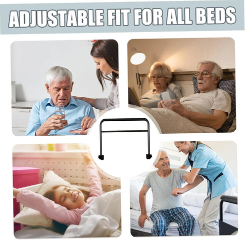 UWEOTYYY Bed Rails for Elderly Adults, Adjustable Metal Adult Bed Guard, Drill-Free Clip-On Safety Rails for Student