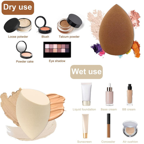 12 Pieces Multicolor Professional Makeup Sponge Set, Latex Free Soft Face Puffs, Cosmetic Applicator for Makeup Tools
