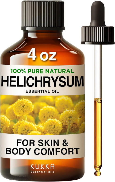 Kukka Helichrysum Oil 4 Fl Oz - 100% Pure Natural for Healing Aromatherapy & DIY Soap Making