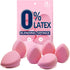 BEAKEY Flat Duo Makeup Sponge Set of 6 - Super Soft 0 Latex Blending Sponge for Flawless Application, Pink