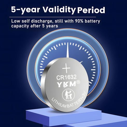 CR1632 Battery ECR1632 DL1632 3V Lithium Battery for Car Key Fob, Watch, Scale - 10 Pack