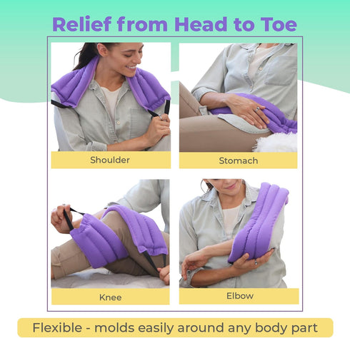Microwavable Heating Pads for Lower Back, Neck, and Shoulder Pain Relief - Moist Heat Pack for Muscles and Joints - 1