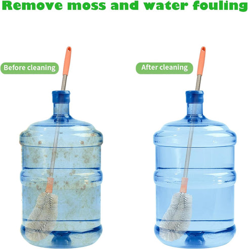 isshu 2-Pack Bucket Brush, Bottle Brush for Cleaning Extra Long Bottles, Gallon Jug Cleaner, Water Bottle Cleaner.