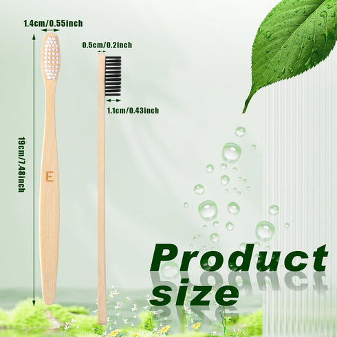 Sieral 60 Pcs Bamboo Toothbrushes, Extra Soft Bristle, Individually Wrapped Natural Toothbrush for Kids and Adults