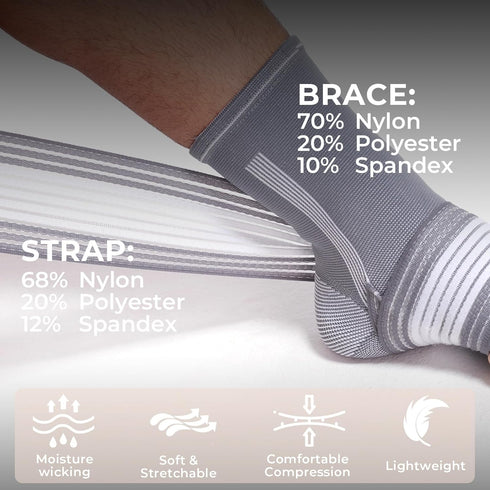 NeoTech Care Adjustable Ankle Support Brace (Gray, Size S, 1 Pair)
