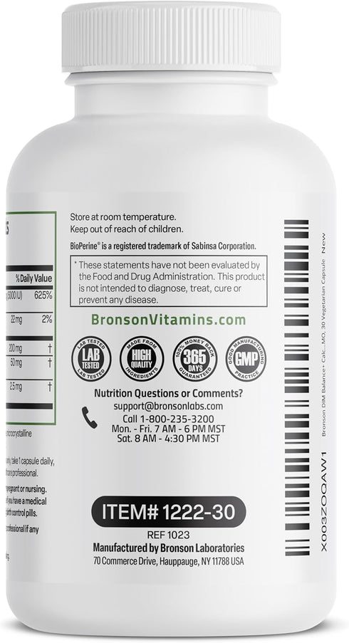 Bronson DIM Balance+ 200 MG of DIM per Capsule - Calcium D-Glucarate, Broccoli Sprouts and Vitamin D3, Non-GMO, 30