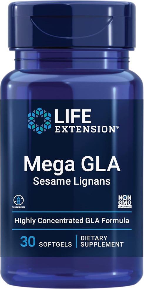 Life Extension Mega GLA Sesame Lignans – Borage Oil Supplement for Whole Body & Inflammation Health – 30 Softgels,