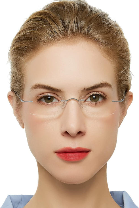 OCCI CHIARI 3.0 Reading Glasses for Women & Men, Trendy Reader with Titanium Frameless Clear Lens Options