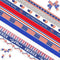 12 Rolls Patriotic 4th of July Ribbons, 3/8" Grosgrain Ribbons Red White Blue for Gift Wrapping, Labor Day Decoration
