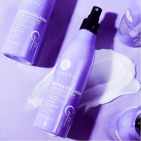Luseta Biotin Leave in Conditioner, Natural Thickening Volume Conditioner for Dry Damaged Hair, 8.5Fl Oz