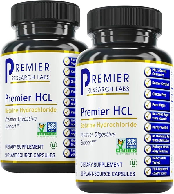 Premier Research Labs – Premier HCL, Superior Digestive Support, 90 Plant-Source Capsules