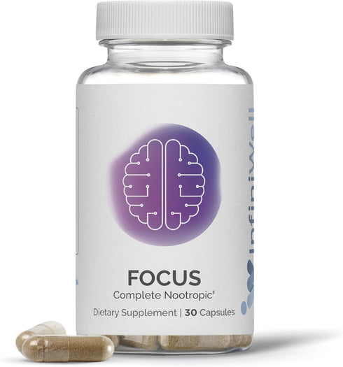 Focus Complete Nootropic - 30 Capsules (30 Day Supply) for Memory, Cognitive Function, and Vision Support