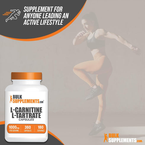 BulkSupplements.com L-Carnitine L-Tartrate Capsules - 1000mg Carnitine Supplement, Gluten Free - 360 Capsules